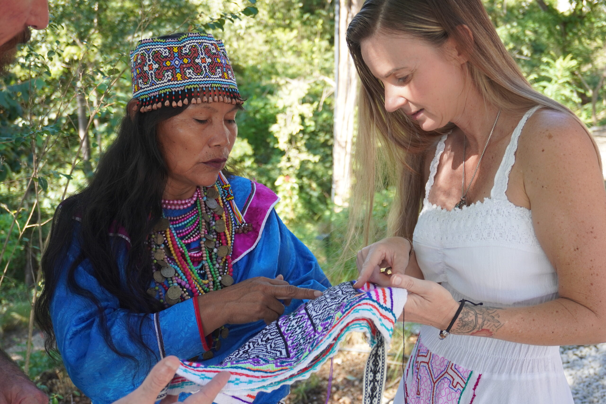 shipibo traditions ayahuasca retreat curandera showcasing shipibo art