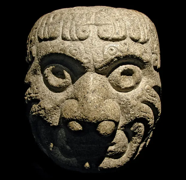 Traditional indigenous Huachuma ceremony mask used in San Pedro ceremonies, honoring ancestral wisdom and sacred rituals