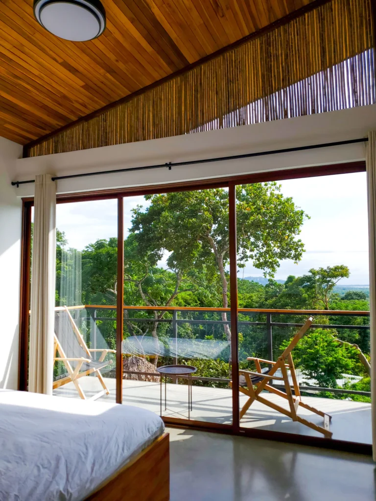 Elegant bedroom designed for guests, ideal for facilitators looking to host a retreat in Costa Rica at a peaceful, luxurious setting