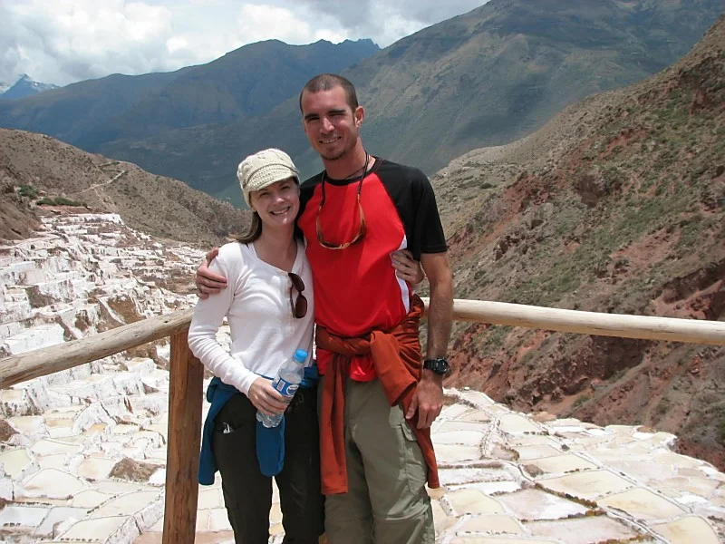 Couple hiking through the mountains of Peru before participating in ceremony, setting the stage for their ayahuasca experience stories